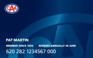 CAA Basic membership card